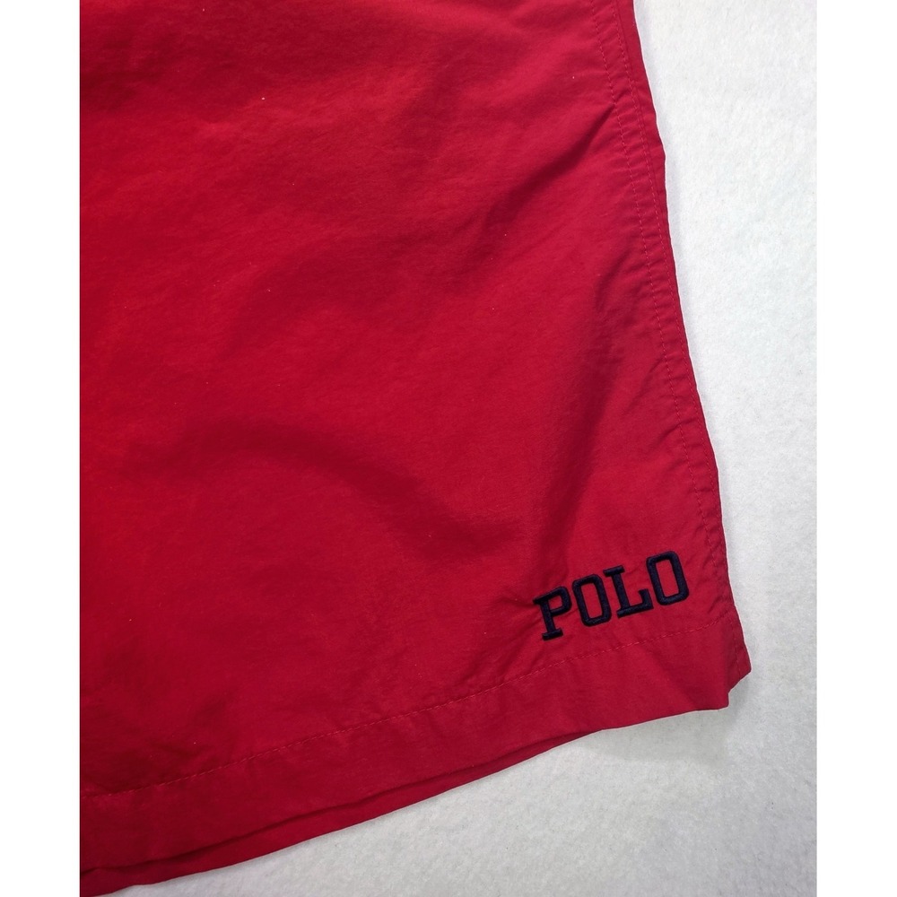 VTG Polo Sport Ralph Lauren Mens XL 36 Swim Trunks Shorts Spellout Red Blue